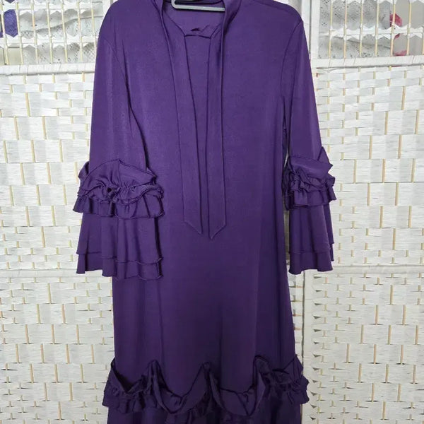 [BUNJANG] Purple Frill Long Dress / 보라색 프릴 원피스