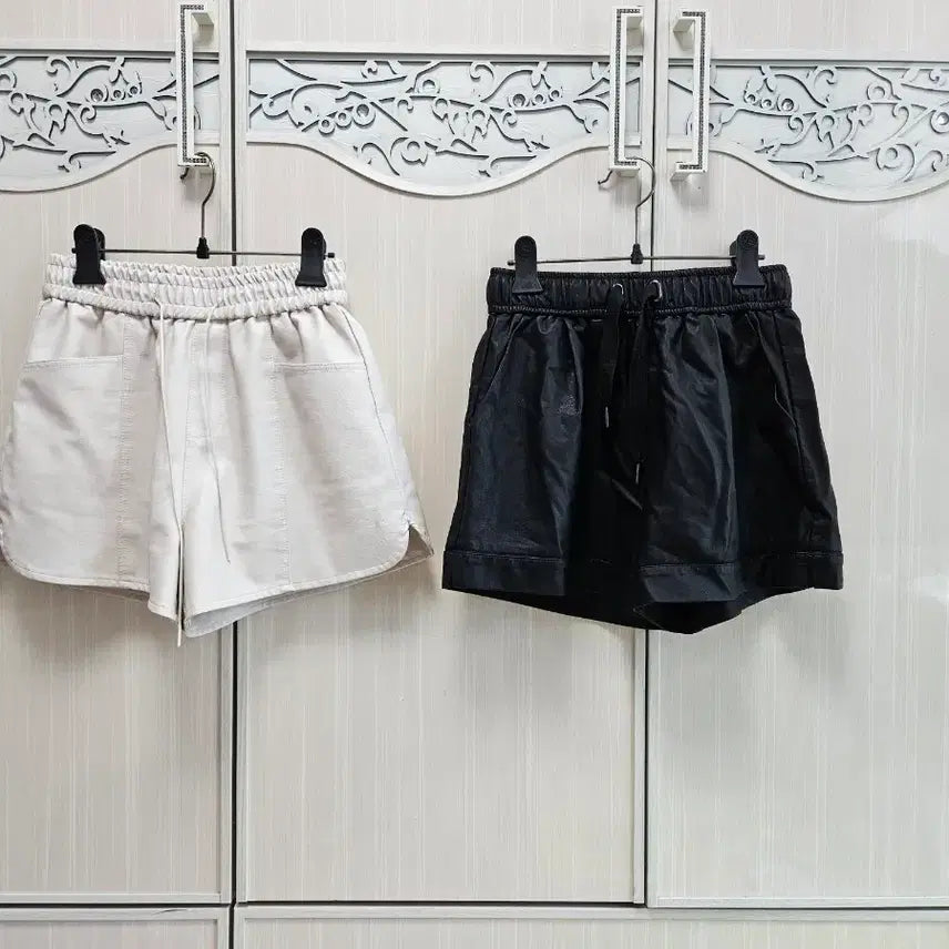 [BUNJANG] Leather Shorts Bundle (Set of 2) / 레더 반바지 55 2벌