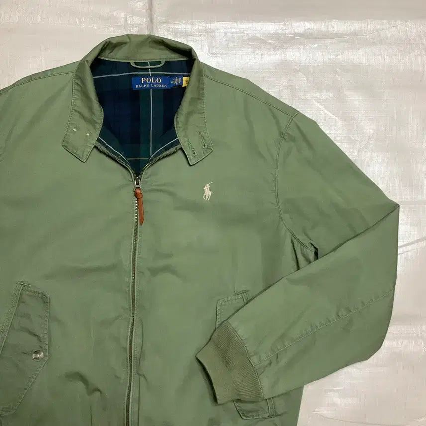 [BUNJANG] Polo Ralph Lauren Twill Harrington Jacket - Olive (Size M) / 폴로 랄프로렌 트윌 바라쿠타 자켓 M