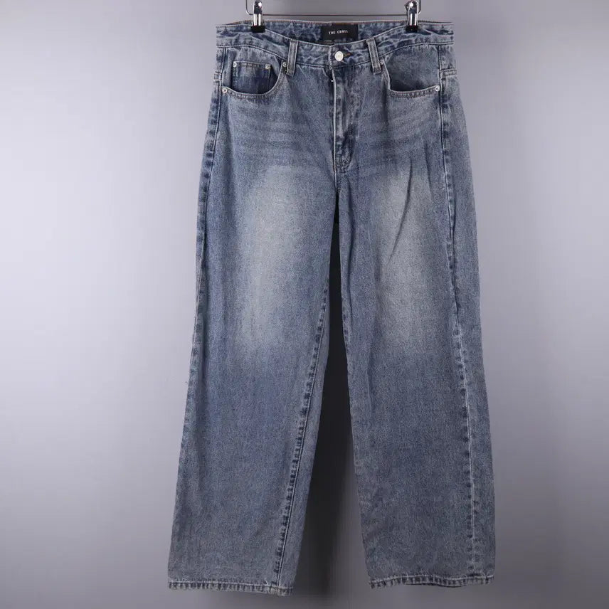 [BUNJANG] THE CROSS Washing Wide Denim Pants Light Blue (M) / THE CROSS 워싱 와이드 데님 팬츠 청바지 라이트 블루 (M) 5181