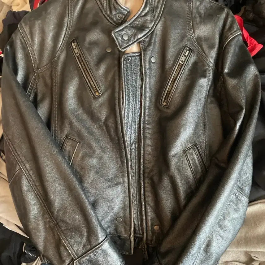 [BUNJANG] Ellude Leather Jacket Size 46 / 엘무드 가죽자켓 46사이즈