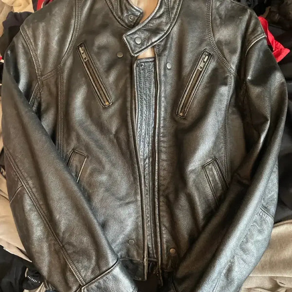 [BUNJANG] Ellude Leather Jacket Size 46 / 엘무드 가죽자켓 46사이즈