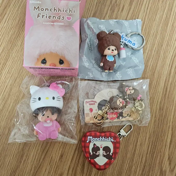 [BUNJANG] Monchhichi Bear Tin Case Keychain Bundle Set / gs25몬치치키링 쿠마 틴케 일괄