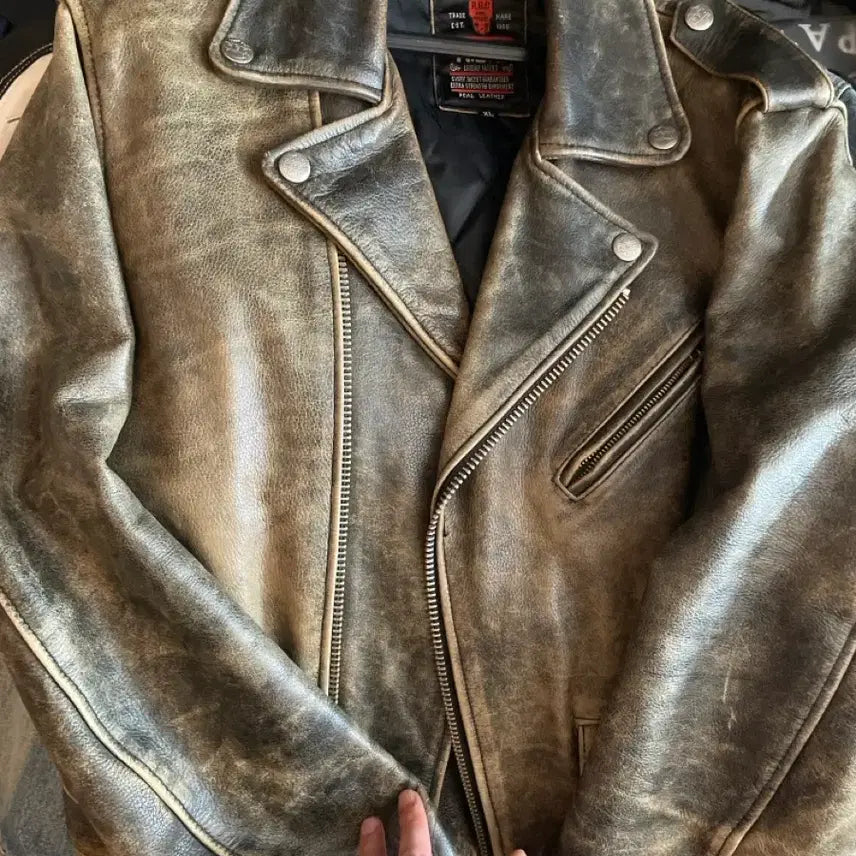 [BUNJANG] Real Leather Washed Jacket / 워싱감 죽이는 리얼레더 자켓 유니크하나 팝니다