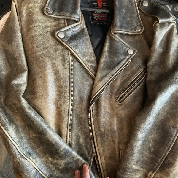 [BUNJANG] Real Leather Washed Jacket / 워싱감 죽이는 리얼레더 자켓 유니크하나 팝니다