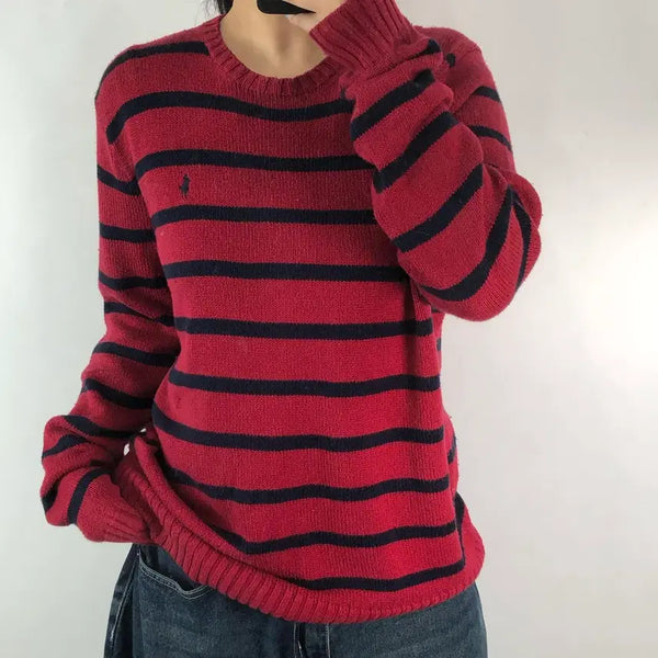 [BUNJANG] Polo Ralph Lauren Striped Cotton Knit Sweater / [L] 폴로 스트라이프 코튼 니트