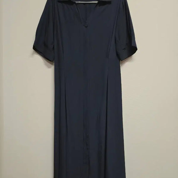[BUNJANG] The I's Jacket Navy Shirt Dress - Free Size / 더아이잗 네이비색 셔츠 원피스ㅡ프리