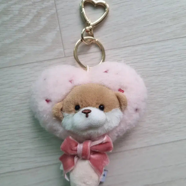 [BUNJANG] Woosoo Woosoo Jjang Heart Day Otter Mini Doll Mirror Keychain / (새상품)우소우소짱 하트데이 수달소형인형 거울 키링