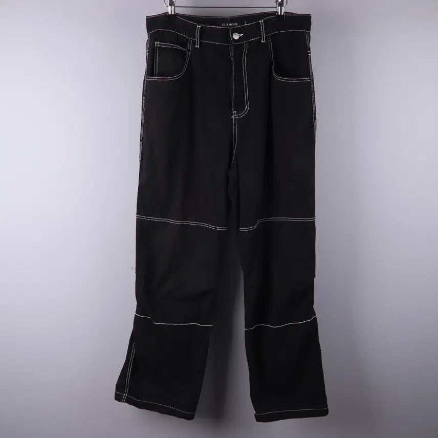 [BUNJANG] Glamour Stitch Denim Pants Black Size 2 / 글래머(Glamour) 스티치 데님 팬츠 블랙 (2) 5193