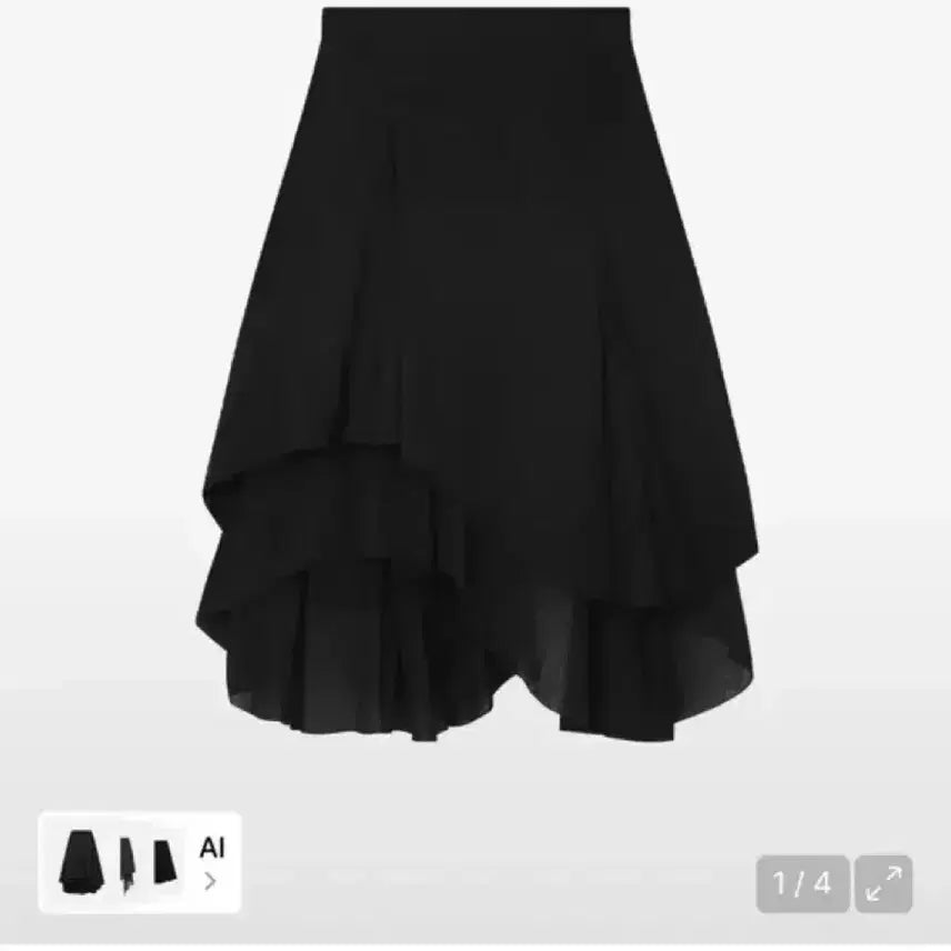[BUNJANG] MICHIKO SEOUL Unbalanced Layered Skirt Black / 수수료포함 ) 미세키서울 Unbalanced layered skirt BLACK