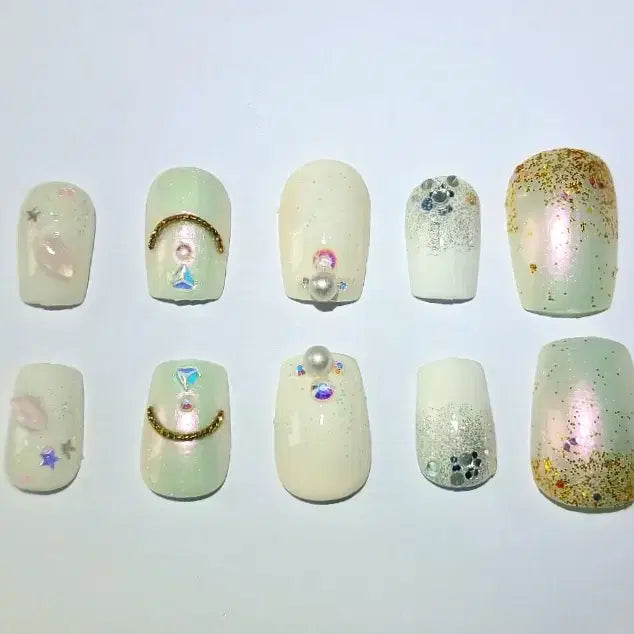 [BUNJANG] Handmade Chic White Nail Tips / 수제네일팁-Chic White(시크 화이트)