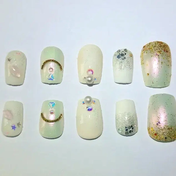 [BUNJANG] Handmade Chic White Nail Tips / 수제네일팁-Chic White(시크 화이트)