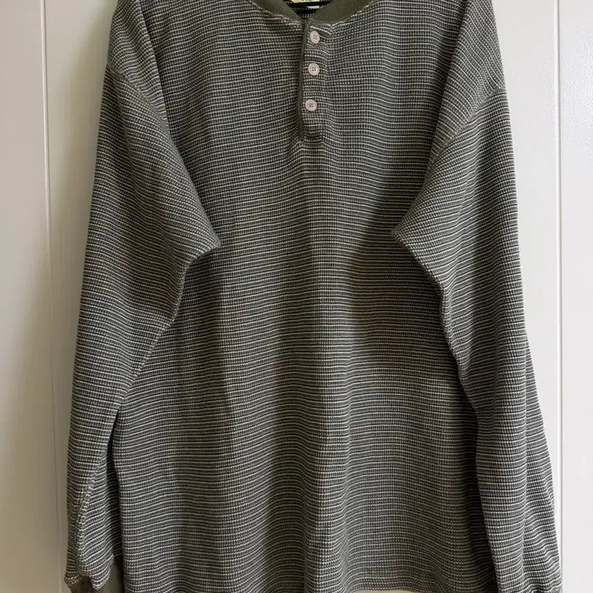 [BUNJANG] Khakis Henly Neck Shirt / 카키스 헨리넥