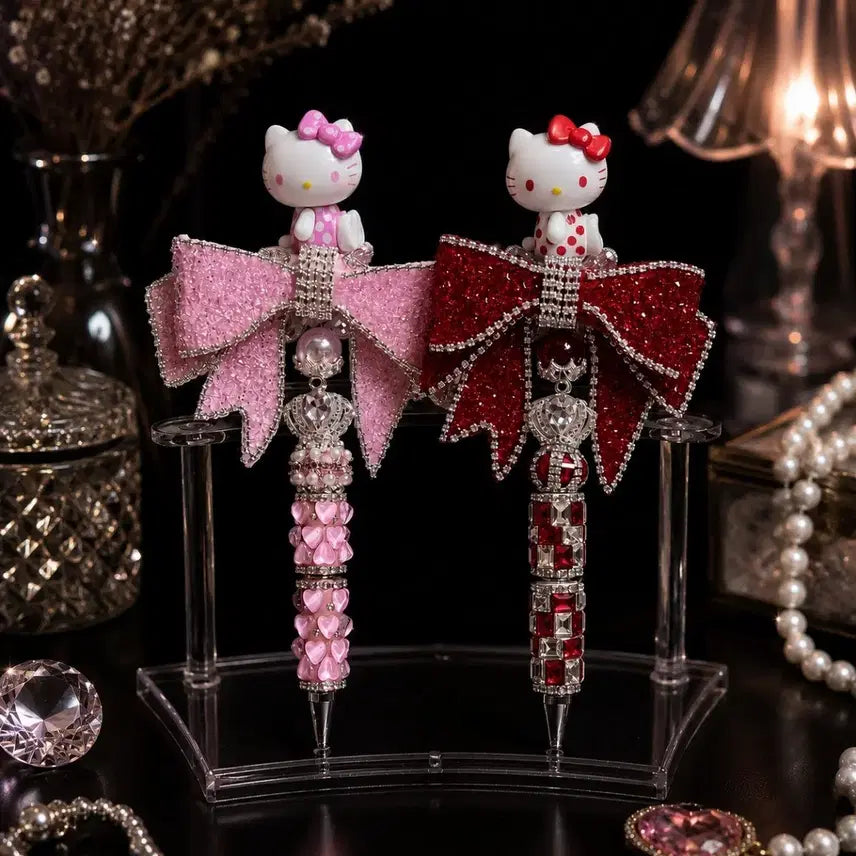 [BUNJANG] Hello Kitty Ribbon Handmade Ballpoint Pen / 키티피규어 리본 볼꾸 핸드메이드 볼펜