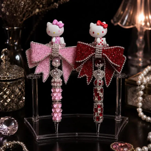 [BUNJANG] Hello Kitty Ribbon Handmade Ballpoint Pen / 키티피규어 리본 볼꾸 핸드메이드 볼펜