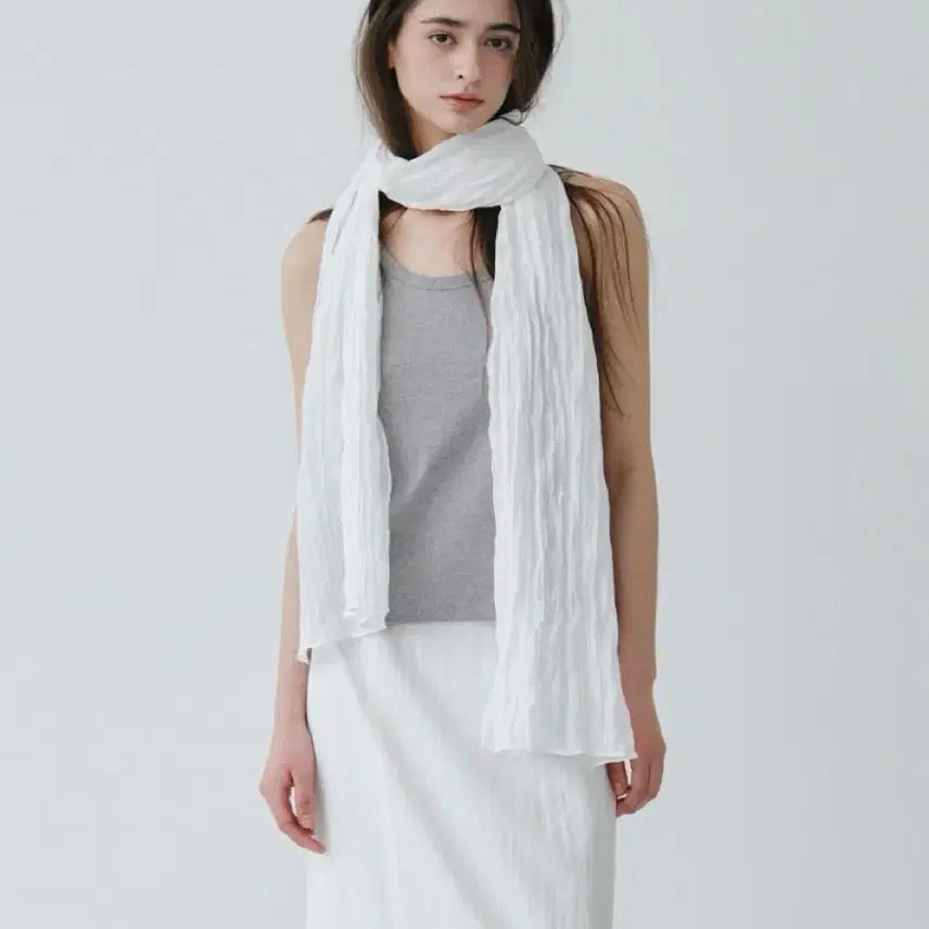 [BUNJANG] Replain Crinkle Long Scarf / <새상품> 디자이너 브랜드 리플레인 크링클 롱 스카프