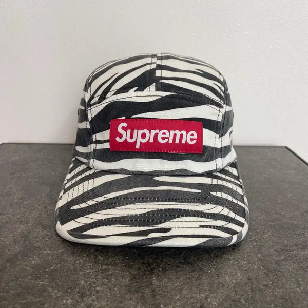 [BUNJANG] Supreme Washed Zebra Box Logo Camp Cap / (OS) 슈프림 박스로고 캠프캡 모자 워시드 지브라