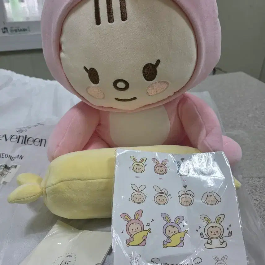 [BUNJANG] SEVENTEEN Jeonghan Totoro Doll + Sticker Set / 세븐틴 정한 토토로 인형 + 스티커