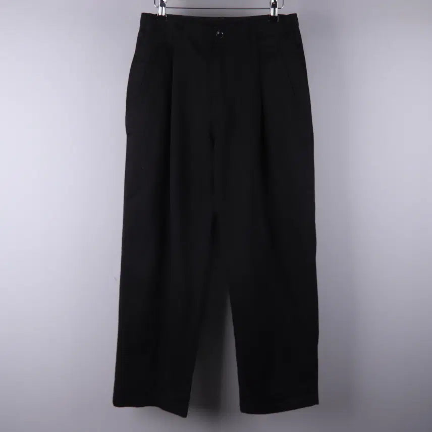 [BUNJANG] Espionage Black Wide Trousers (M) / 에스피오나지(ESPIONAGE) 턱 와이드 팬츠 블랙 (M) 5204