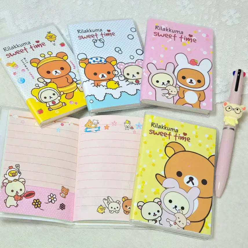 [BUNJANG] Rilakkuma Mini Diary Notebook (Set of 4) / 리락쿠마 다이어리 노트 수첩