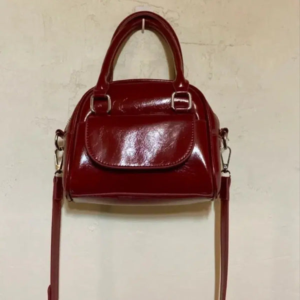 [BUNJANG] Cherry Red Mini Pocket Crossbody Bag / 체리레드 미니 포켓 크로스백