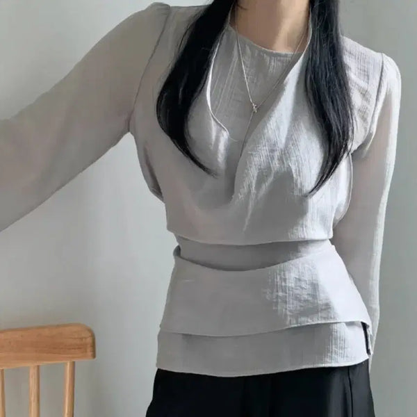 [BUNJANG] Halter Bustier + Blouse Set / 홀터 뷔스티에+블라우스 세트 하객룩, 오피스룩, 출근룩