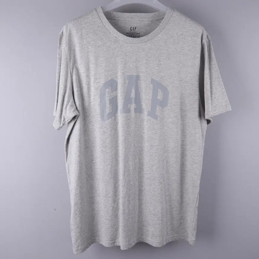 [BUNJANG] GAP Logo Short Sleeve T-Shirt Grey / GAP 갭 로고 반팔 티셔츠 그레이 (110)
