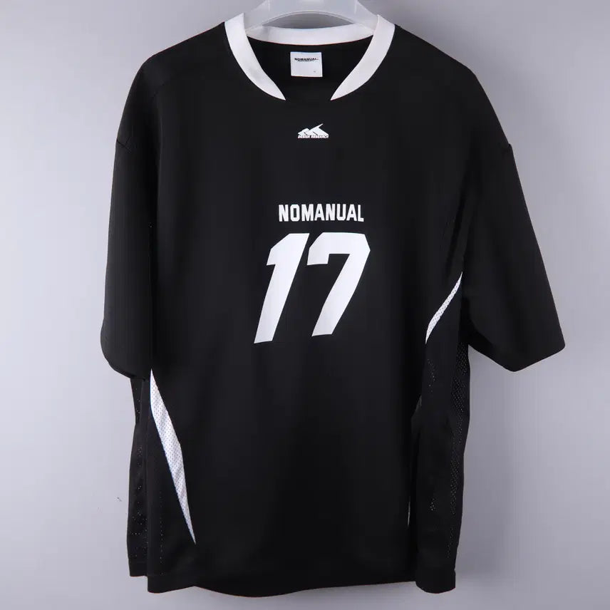 [BUNJANG] NOMANUAL 17 Mesh Block Football Jersey Black XL / 노매뉴얼(NOMANUAL) 17 메쉬 블록 풋볼 저지 블랙 (XL)