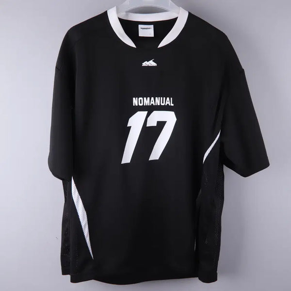 [BUNJANG] NOMANUAL 17 Mesh Block Football Jersey Black XL / 노매뉴얼(NOMANUAL) 17 메쉬 블록 풋볼 저지 블랙 (XL)