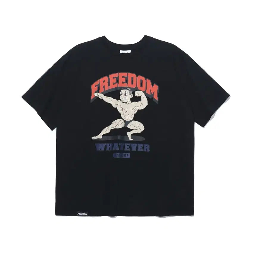 [BUNJANG] Freedom Biceps Men's Printed T-Shirt Black (4XL) / 프리덤 바이셉스 맨 프린팅 티셔츠 블랙(4XL)