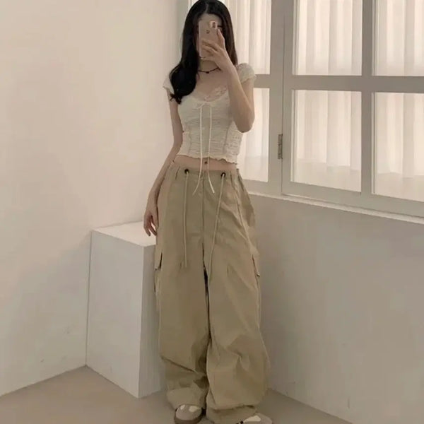 [BUNJANG] Cargo Pocket Wide Long Pants / 카고 포켓 와이드 롱팬츠