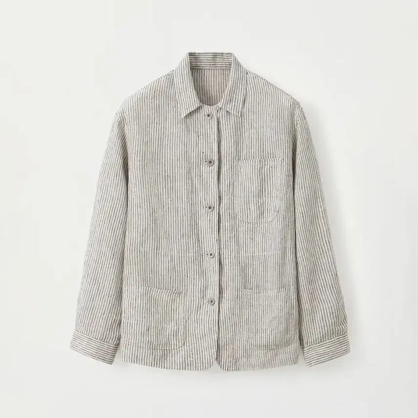 [BUNJANG] Notthing Written Bambina Stripe Jacket (Stone Gray) / 낫띵리튼 린넨 자켓Bambina stripe jacket (Stone gray)