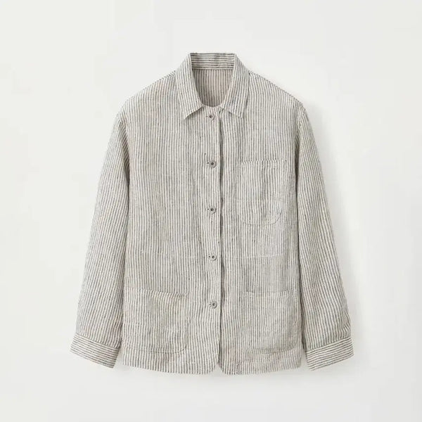 [BUNJANG] Notthing Written Bambina Stripe Jacket (Stone Gray) / 낫띵리튼 린넨 자켓Bambina stripe jacket (Stone gray)