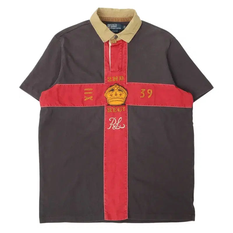 [BUNJANG] Polo Ralph Lauren Cross Emblem Rugby Pique T-Shirt / 폴로 랄프로렌 크로스 엠블럼 럭비 피케 티셔츠
