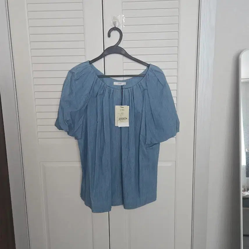 [BUNJANG] ZOOC Denim Puff Blouse / ZOOC데님 퍼프 블라우스