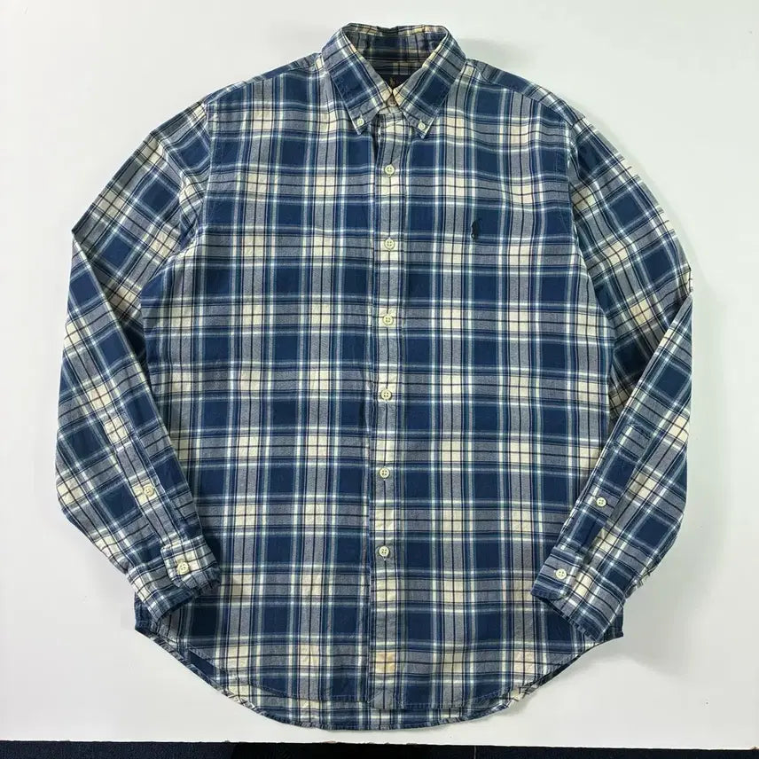 [BUNJANG] Polo Ralph Lauren Cotton Indigo Oxford Tartan Check Shirt / Polo  폴로 랄프로렌 코튼 인디고 옥스포드 타탄체크 셔츠