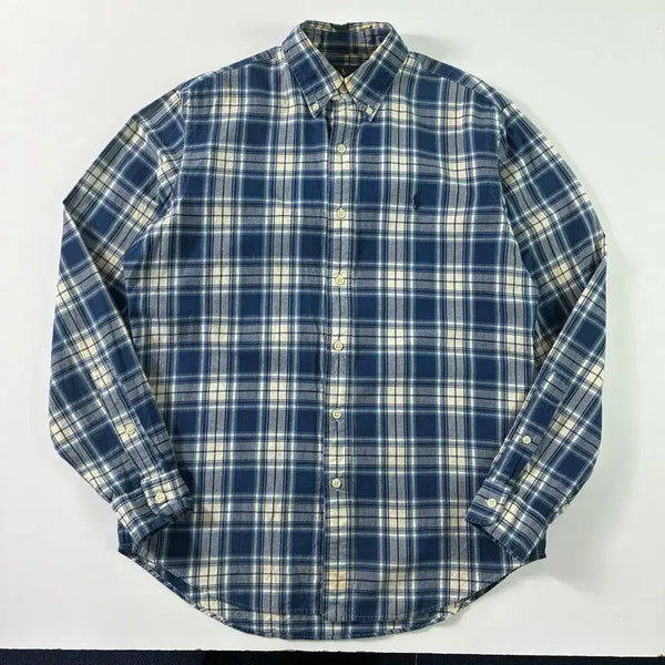 [BUNJANG] Polo Ralph Lauren Cotton Indigo Oxford Tartan Check Shirt / Polo  폴로 랄프로렌 코튼 인디고 옥스포드 타탄체크 셔츠