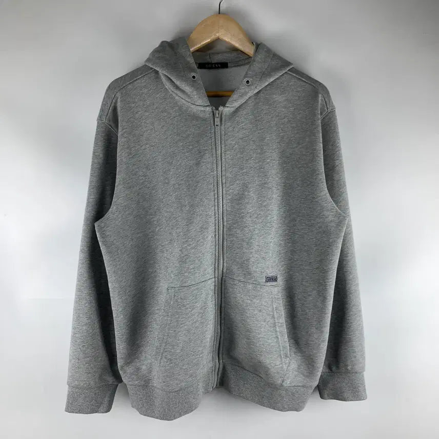 [BUNJANG] Guess Grey Fleece Lined Hooded Zip-Up Jacket / 게스 그레이 기모 후드집업 L .260713