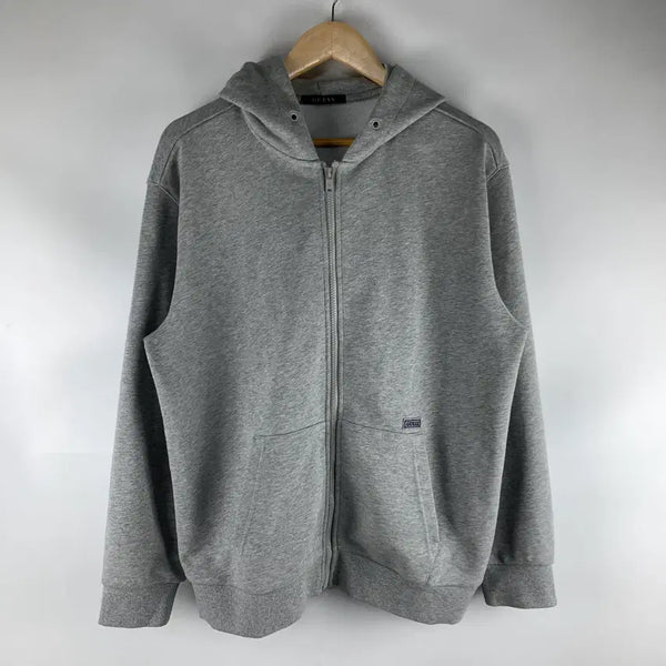 [BUNJANG] Guess Grey Fleece Lined Hooded Zip-Up Jacket / 게스 그레이 기모 후드집업 L .260713