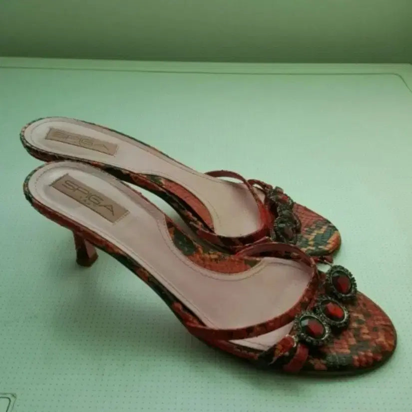 [BUNJANG] Spiga Italian Genuine Snakeskin Leather Sandals / 이태리제  SPIGA   뱀피  가죽 샌들