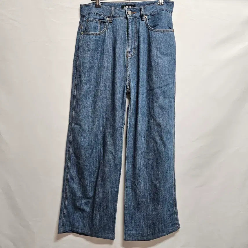 [BUNJANG] Topi Washed Summer Wide Denim Pants - Size S / 토피 워시드 썸머 와이드 데님팬츠 S