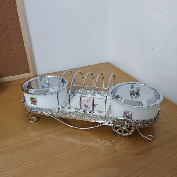 [BUNJANG] Le Beau Vintage Milk Glass Cinderella Carriage Toast Rack / 르보 빈티지 밀크글라스  토스트랙