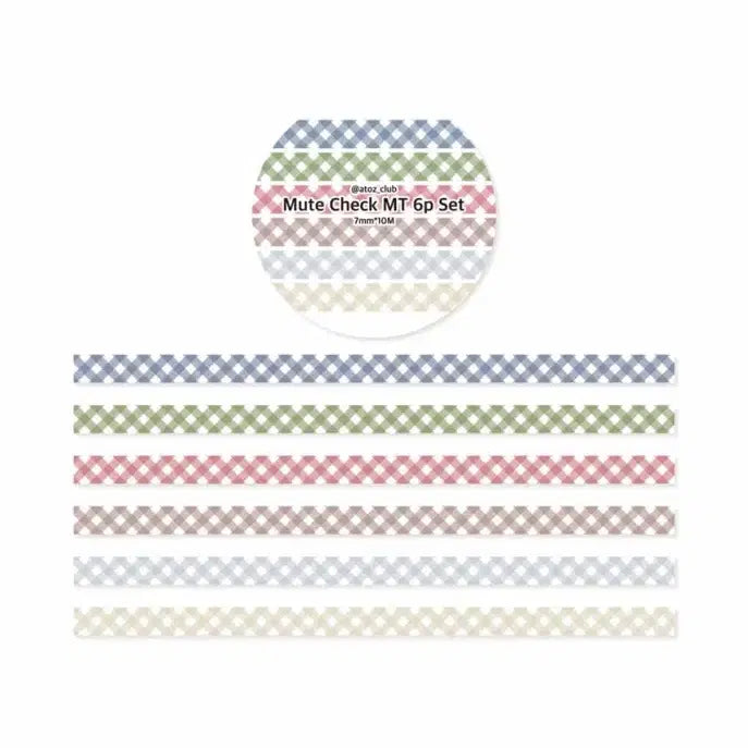 [BUNJANG] Atoz Club Check Washi Tape Set / 에이투지클럽 체크 마테 원가띵