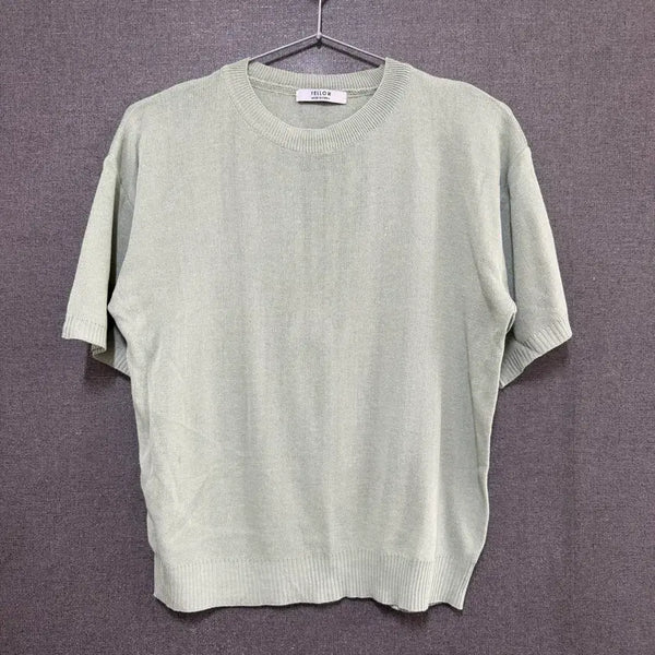 [BUNJANG] Women's Mint Short Sleeve Summer Knit Top / F 여성 반팔 여름 니트 민트 BO2379