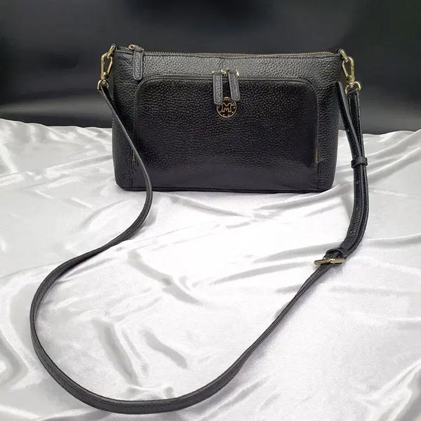 [BUNJANG] Metropolitan City Leather Card Slot Crossbody Bag / 메트로시티 가죽 지갑대용 카드수납 크로스백 중고 가방 은피아노