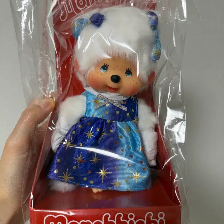 [BUNJANG] Monchhichi Star Pattern Dress Doll / 몬치치 별무늬 원피스 인형