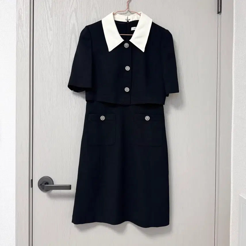 [BUNJANG] Jigott Tweed Collar Midi Dress / 지고트 트위드 카라 미디원피스
