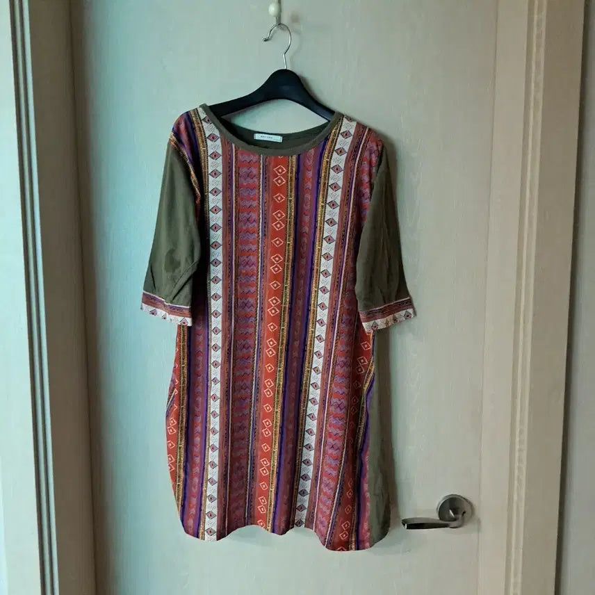 [BUNJANG] Patterned Long Dress Size 77 / 패턴 롱 원피스사이즈77