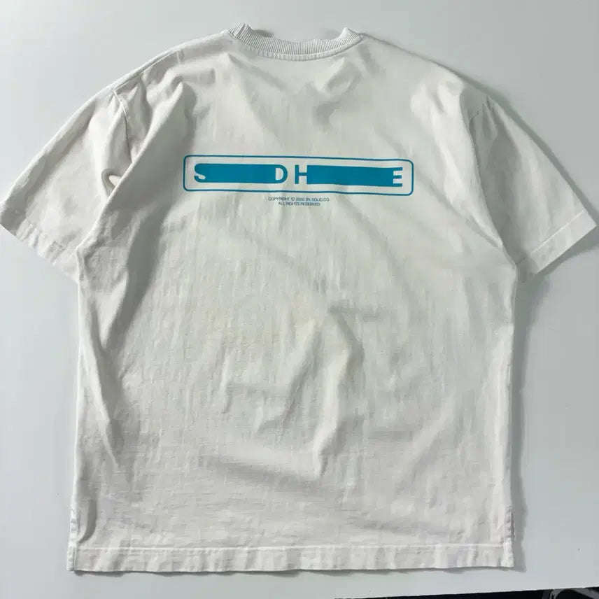 [BUNJANG] Solid Homme 20SS Back Logo White T-Shirt / Solid homme   솔리드옴므 20ss 백로고 화이트 반팔티셔츠
