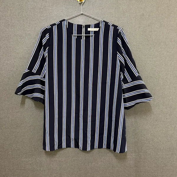 [BUNJANG] Women's Striped 7/10 Sleeve Blouse Navy (Size 55) / 여성 55 스트라이프 7부 블라우스 네이비 BO2381